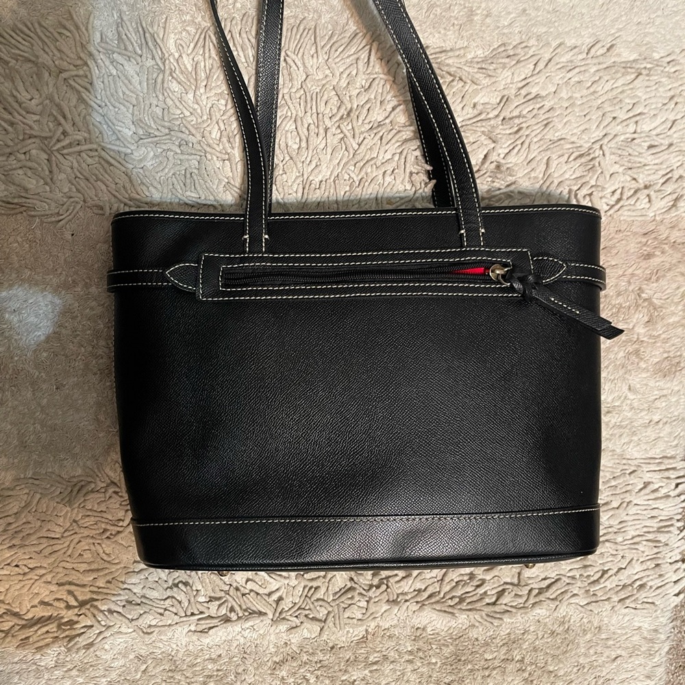 Dooney & Bourke Black Tote with Stitch Detail - Picture 2 of 12